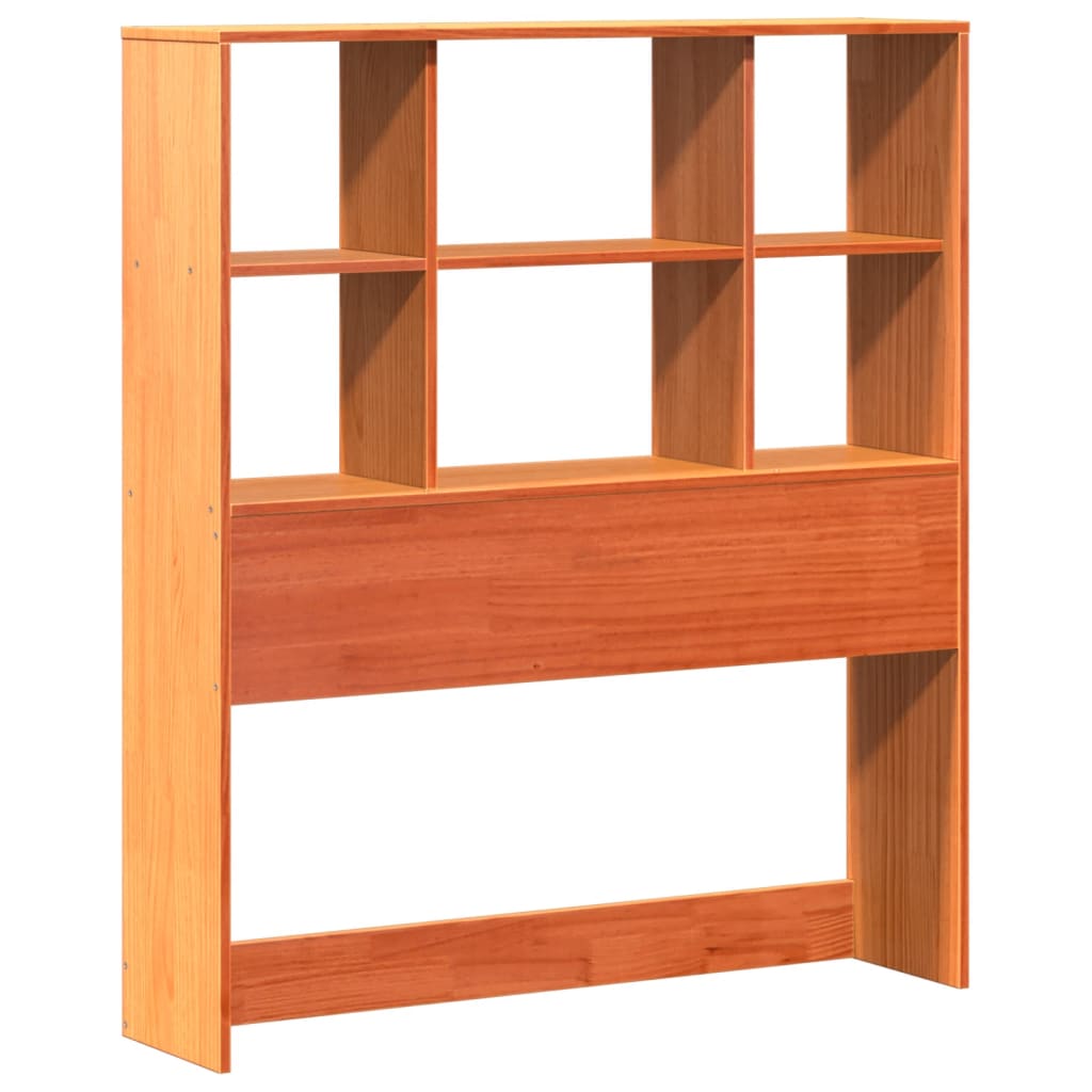 Lit bibliothèque sans matelas cire marron 100x200cm bois massif - XIOS