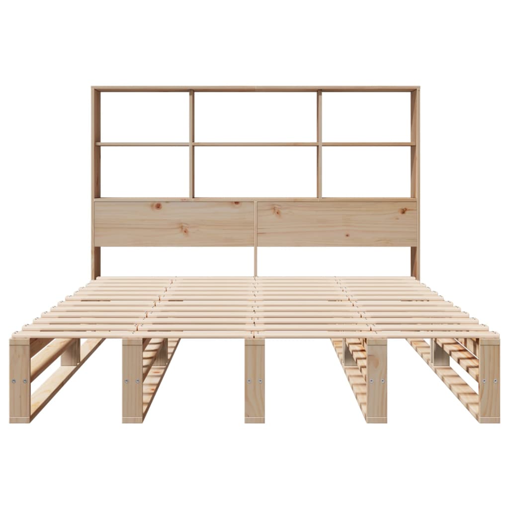 Lit bibliothèque sans matelas 120x200 cm bois massif - XIOS