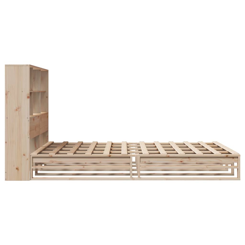 Lit bibliothèque sans matelas 120x200 cm bois massif - XIOS