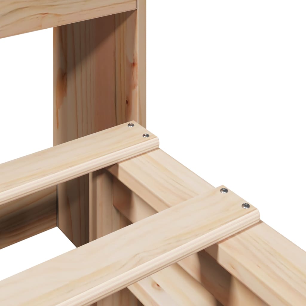 Lit bibliothèque sans matelas 120x200 cm bois massif - XIOS