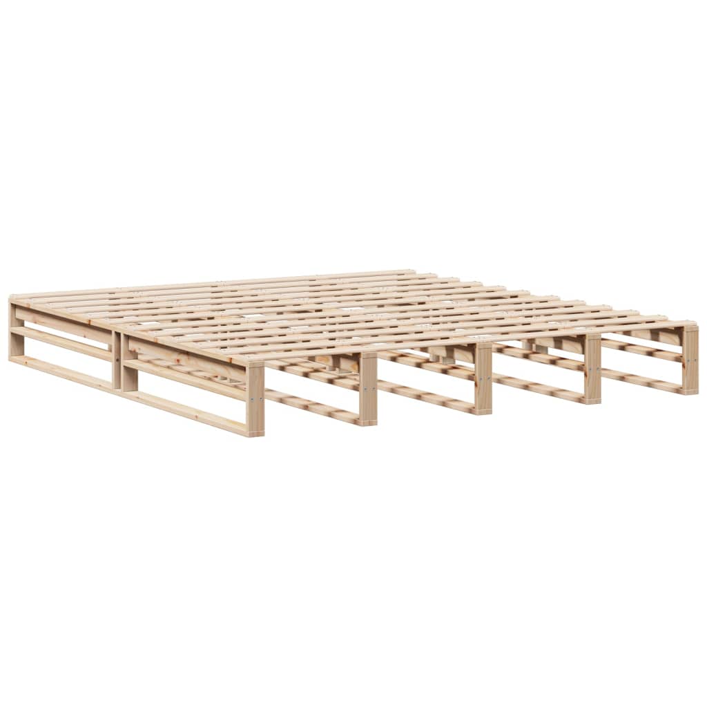 Lit bibliothèque sans matelas 180x200 cm bois massif - XIOS