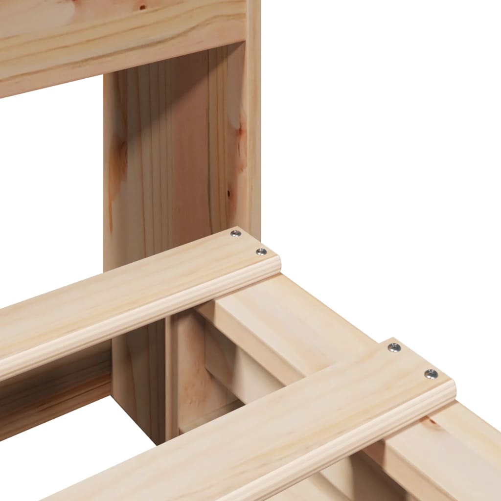 Lit bibliothèque sans matelas 180x200 cm bois massif - XIOS