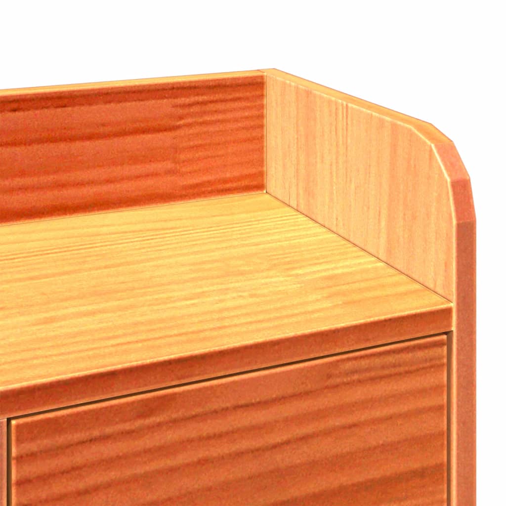 Lit bibliothèque sans matelas cire marron 100x200 cm pin massif