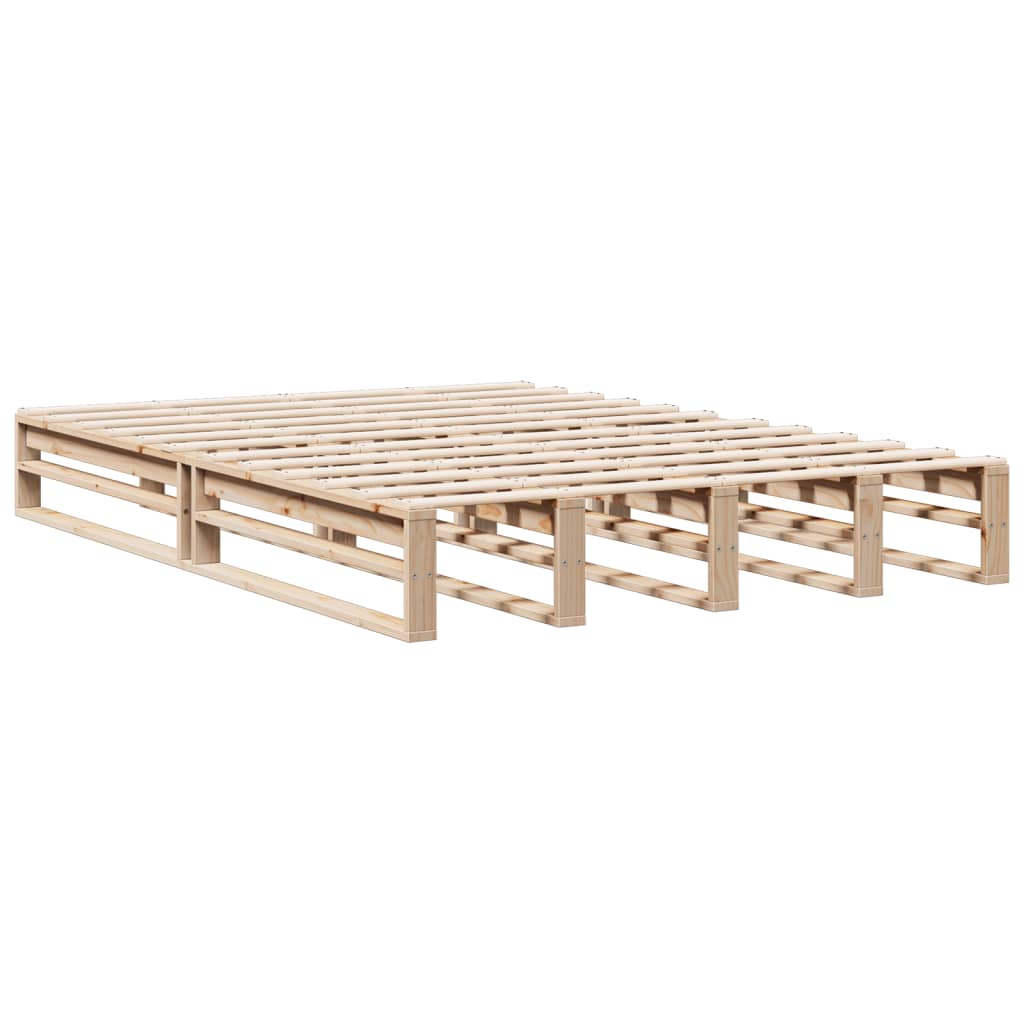 Lit bibliothèque sans matelas 140x200 cm bois massif de pin - XIOS