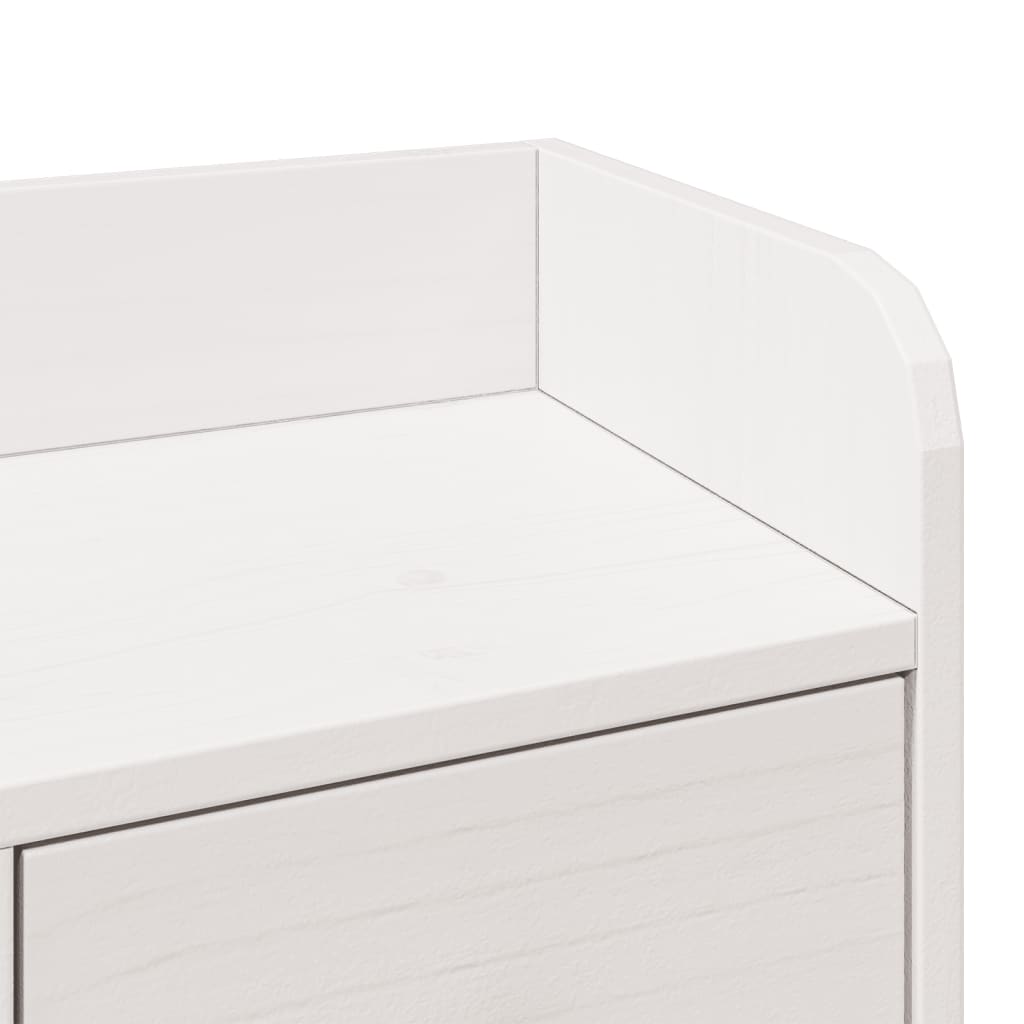 Lit bibliothèque sans matelas blanc 160x200 cm bois pin massif - XIOS