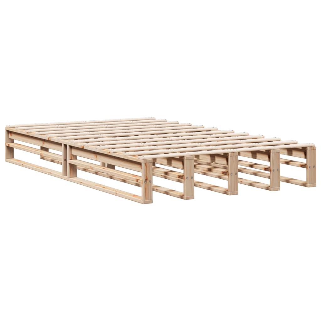 Lit bibliothèque sans matelas 135x190 cm bois de pin massif - XIOS