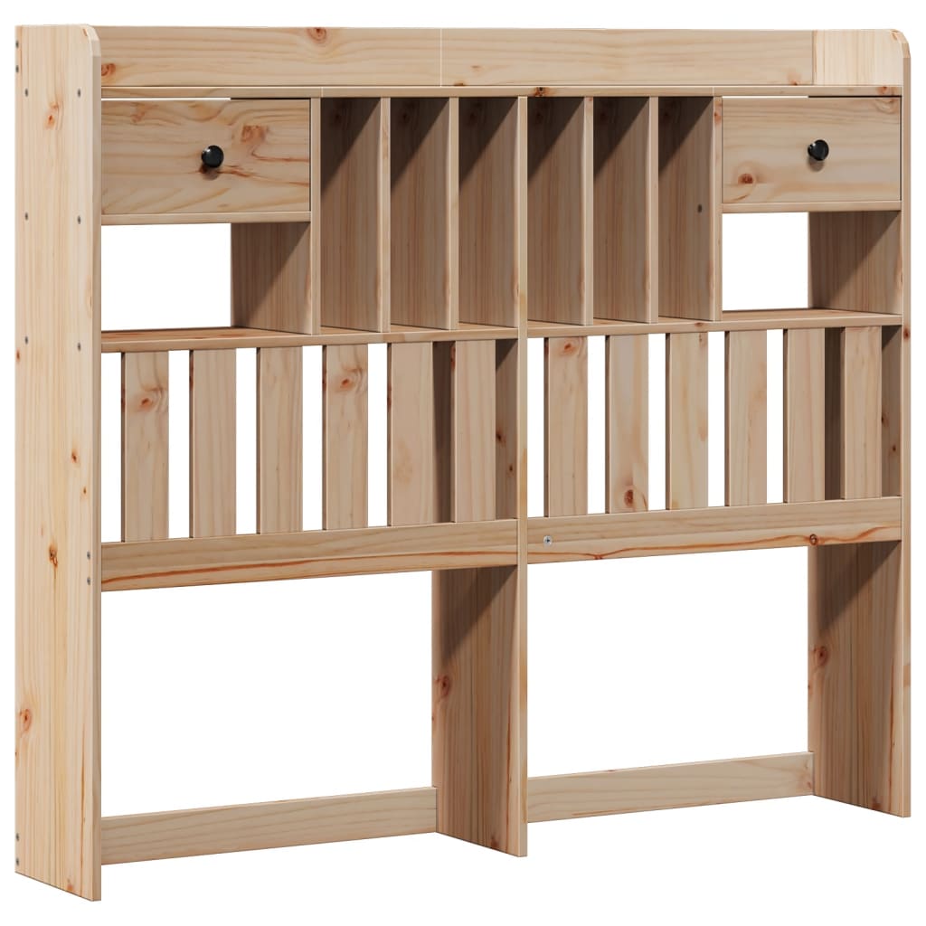 Lit bibliothèque sans matelas 135x190 cm bois de pin massif - XIOS