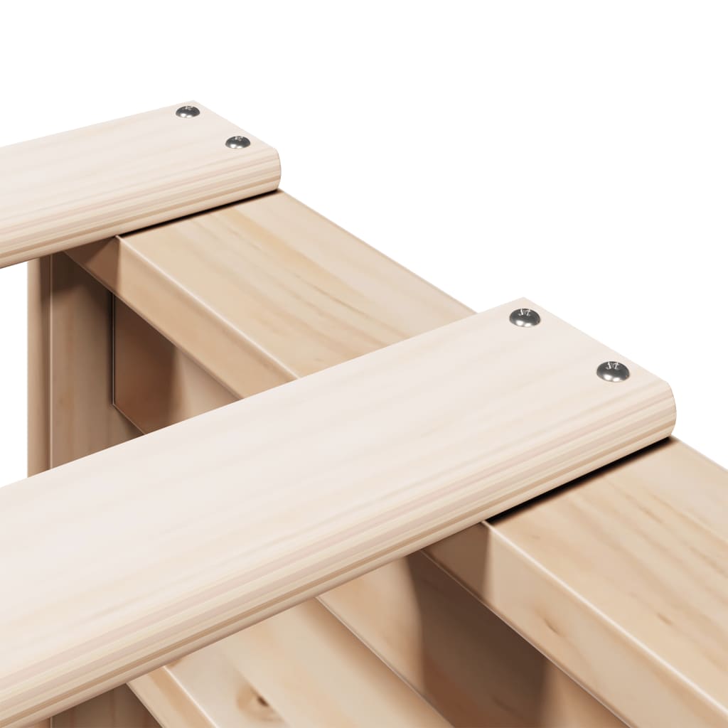 Lit bibliothèque sans matelas 135x190 cm bois de pin massif - XIOS