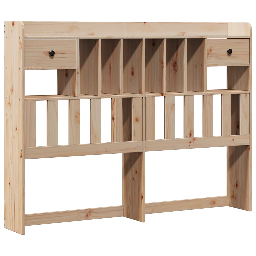 Lit bibliothèque sans matelas 140x190 cm bois de pin massif - XIOS
