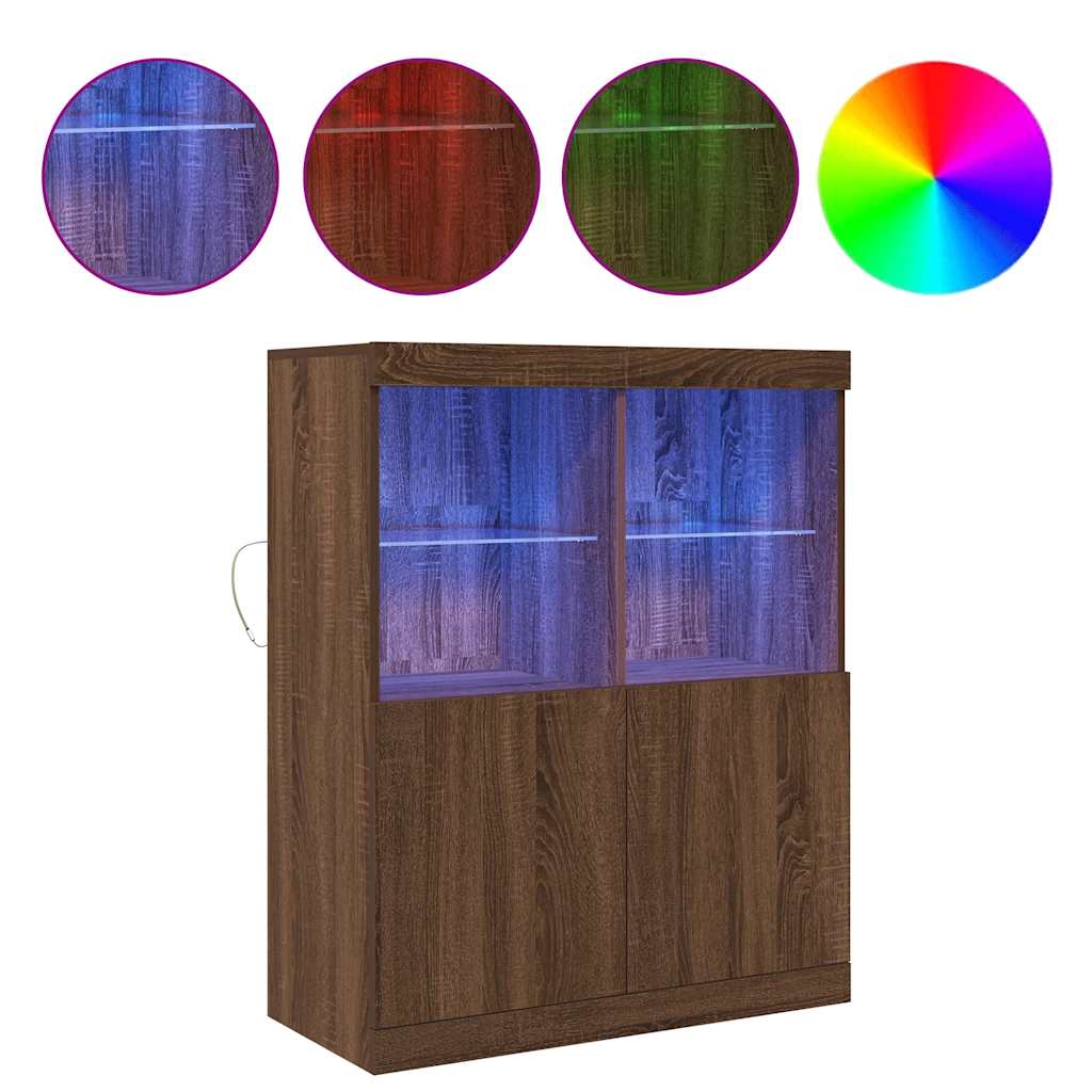 Buffet chêne marron 81x37x100 cm bois d'ingénierie - XIOS