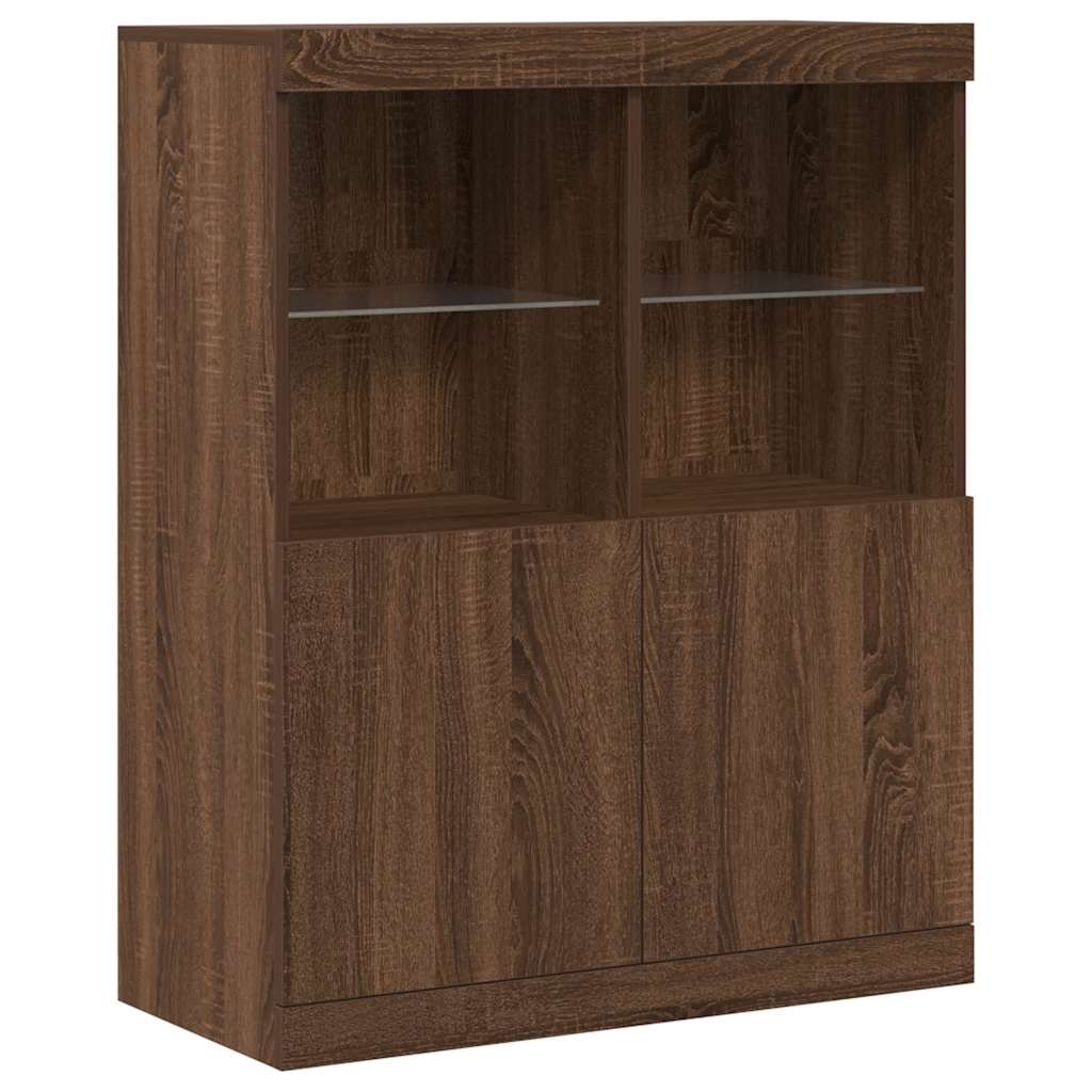 Buffet chêne marron 81x37x100 cm bois d'ingénierie - XIOS