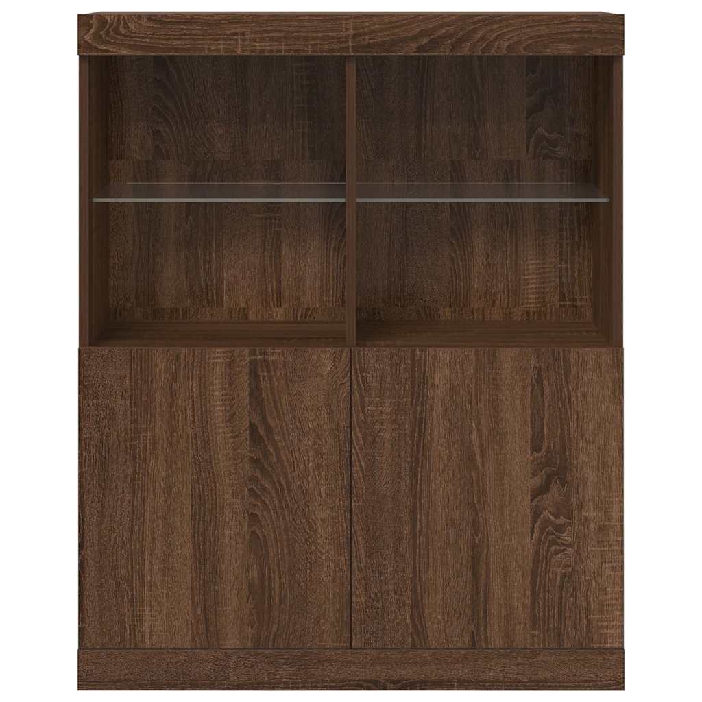 Buffet chêne marron 81x37x100 cm bois d'ingénierie - XIOS