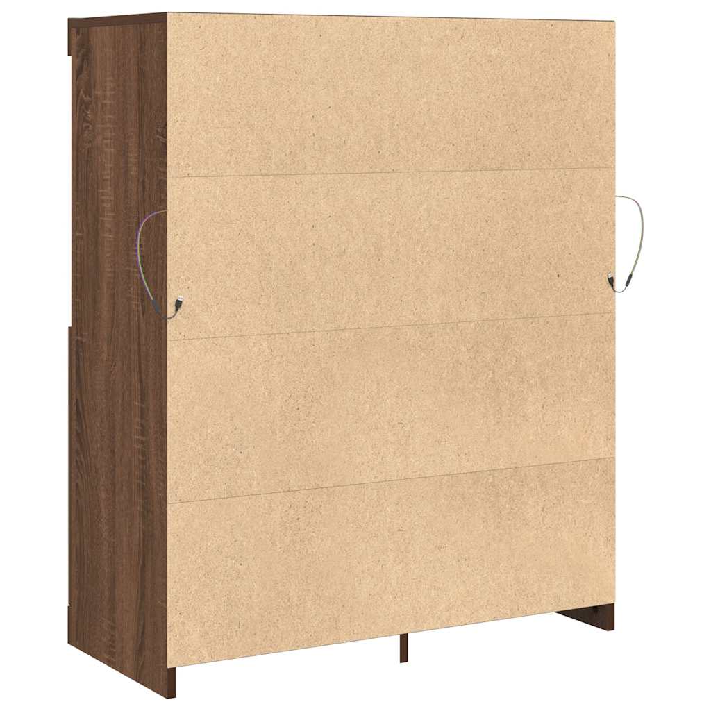 Buffet chêne marron 81x37x100 cm bois d'ingénierie - XIOS