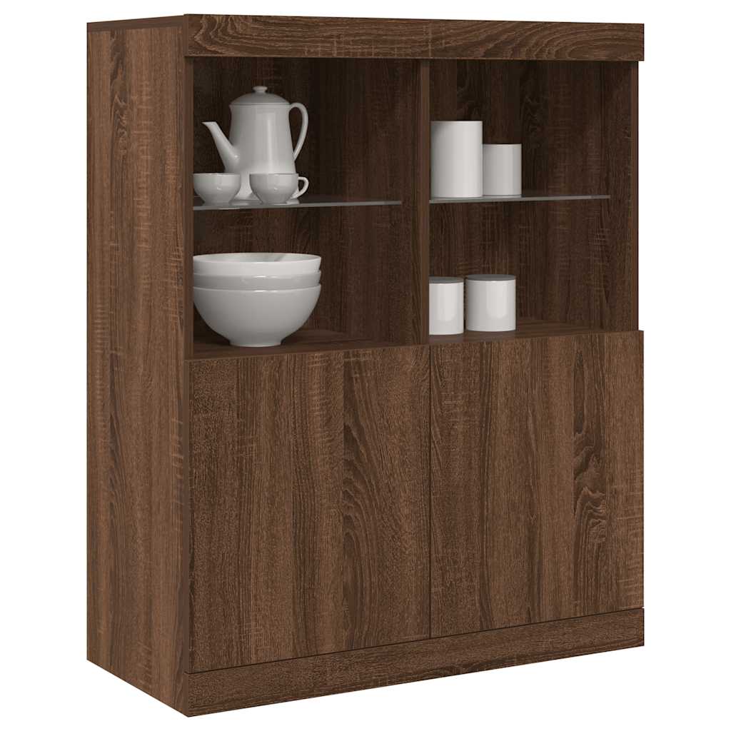 Buffet chêne marron 81x37x100 cm bois d'ingénierie - XIOS