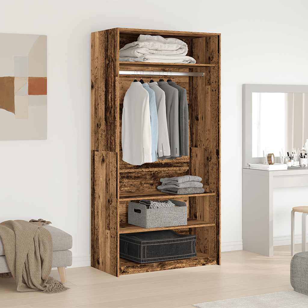 Garde-robe vieux bois 100x50x200 cm bois d'ingénierie - XIOS