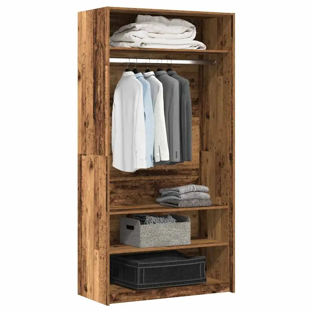 Garde-robe vieux bois 100x50x200 cm bois d’ingénierie - XIOS