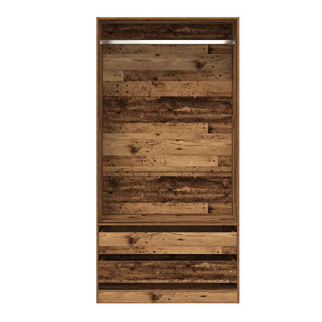 Garde-robe vieux bois 100x50x200 cm bois d'ingénierie - XIOS
