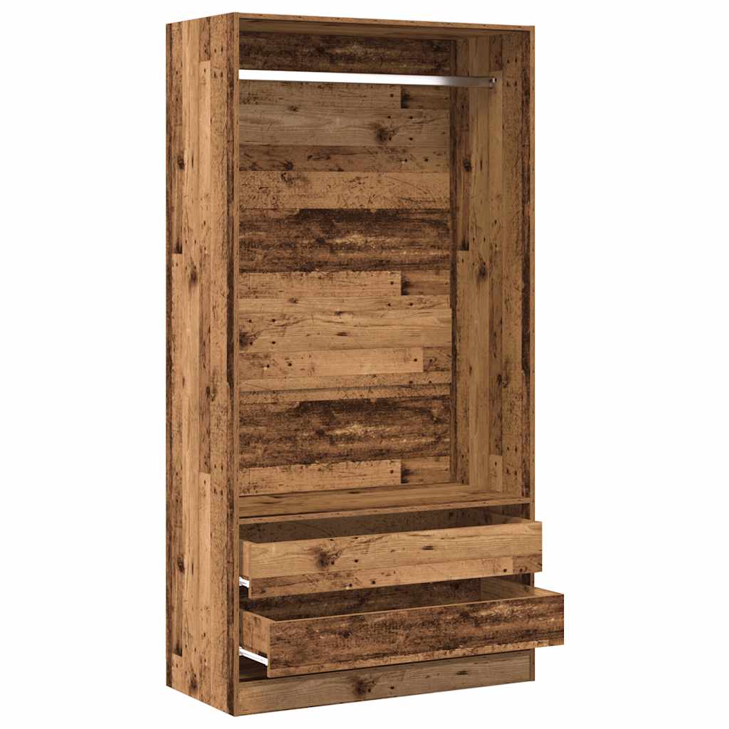 Garde-robe vieux bois 100x50x200 cm bois d'ingénierie - XIOS