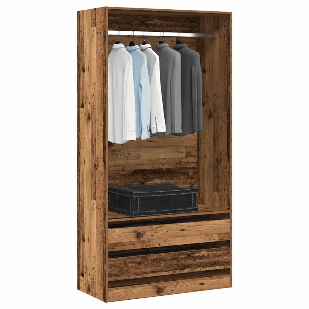 Garde-robe vieux bois 100x50x200 cm bois d'ingénierie - XIOS