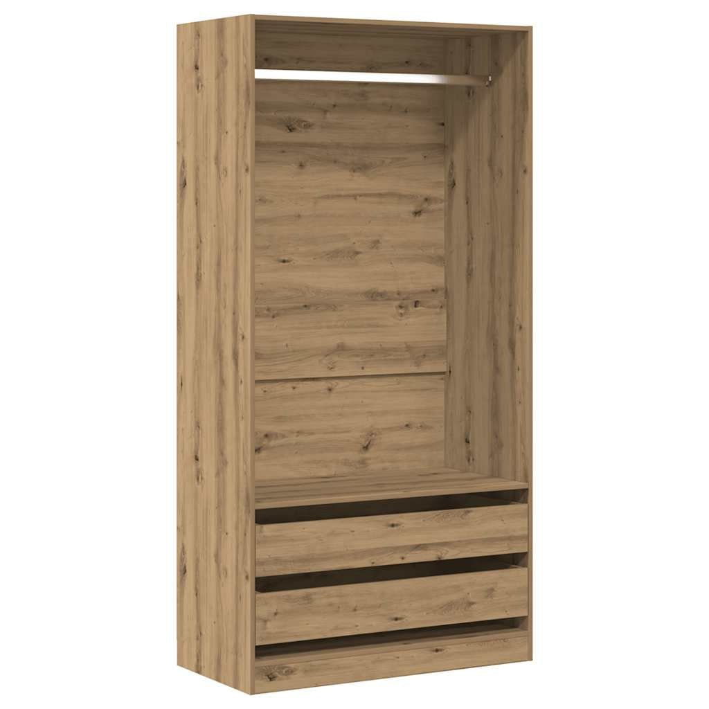 Garde-robe chêne artisanal 100x50x200 cm bois d’ingénierie - XIOS
