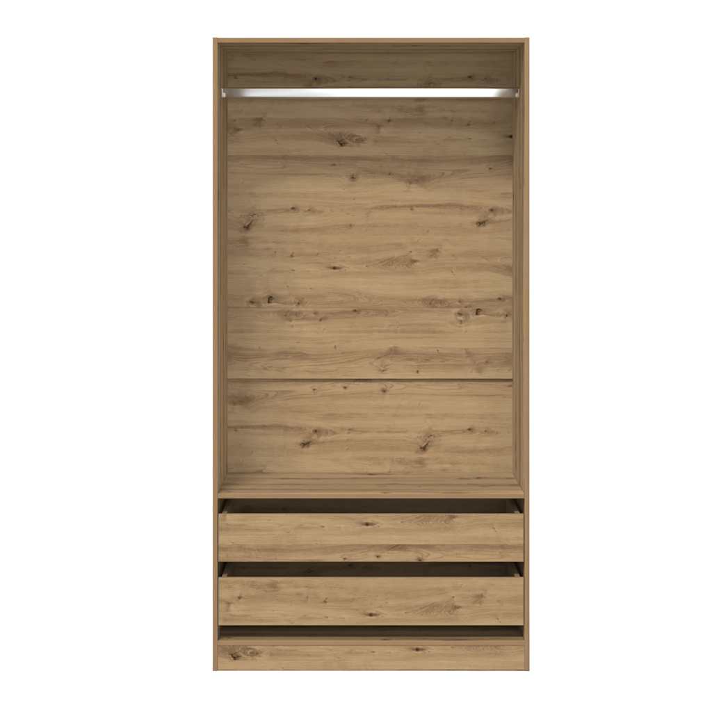 Garde-robe chêne artisanal 100x50x200 cm bois d'ingénierie - XIOS