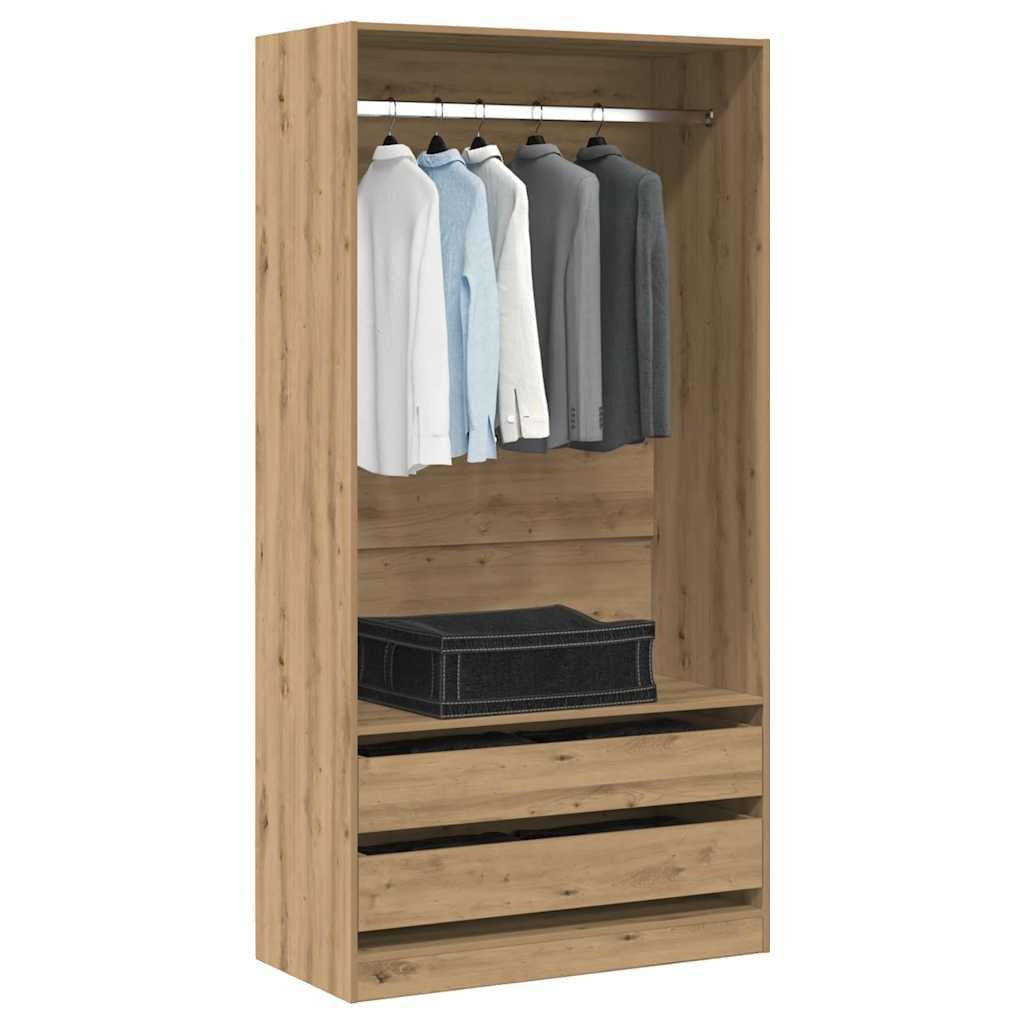 Garde-robe chêne artisanal 100x50x200 cm bois d’ingénierie - XIOS