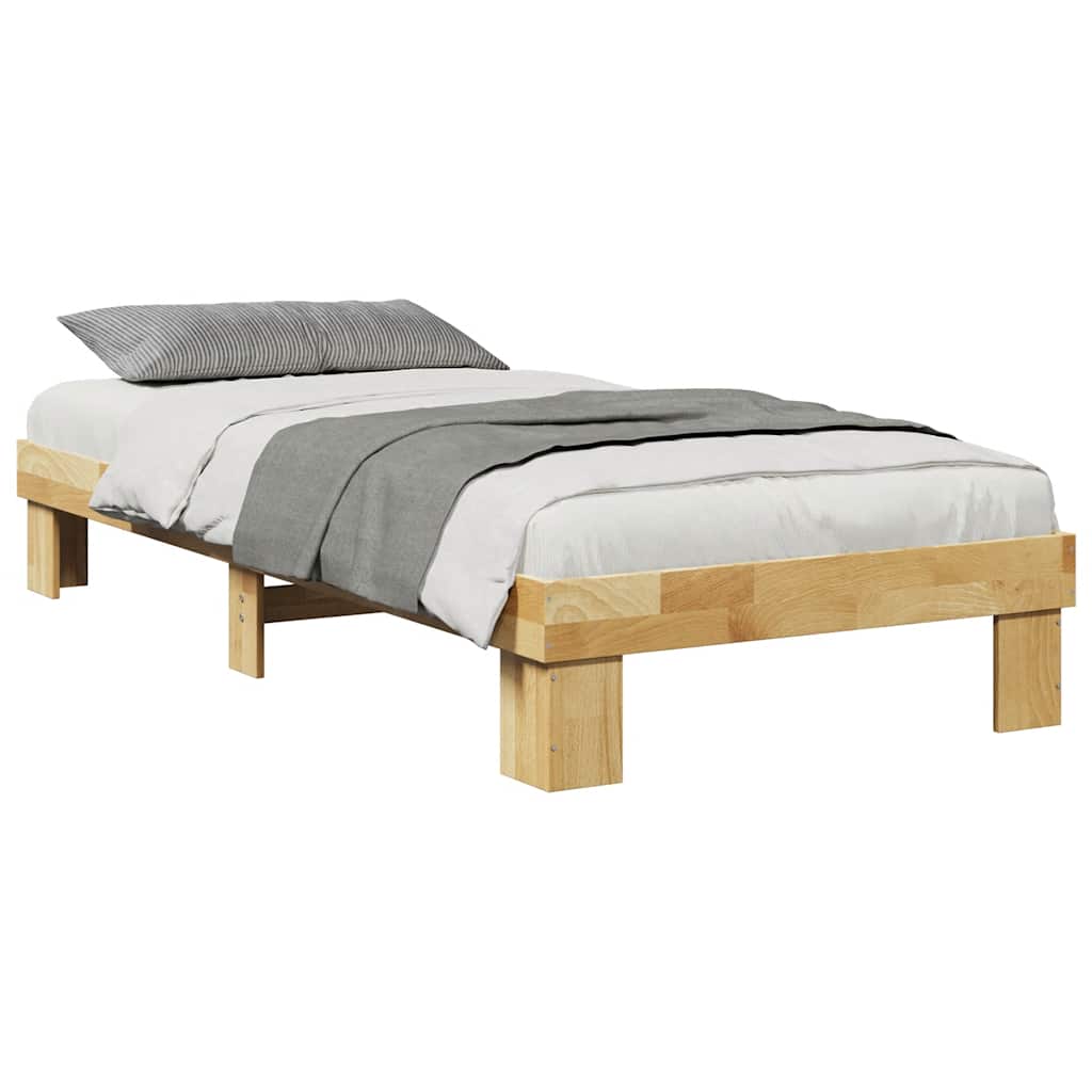 Cadre de lit sans matelas 75x190 cm bois massif de chêne - XIOS