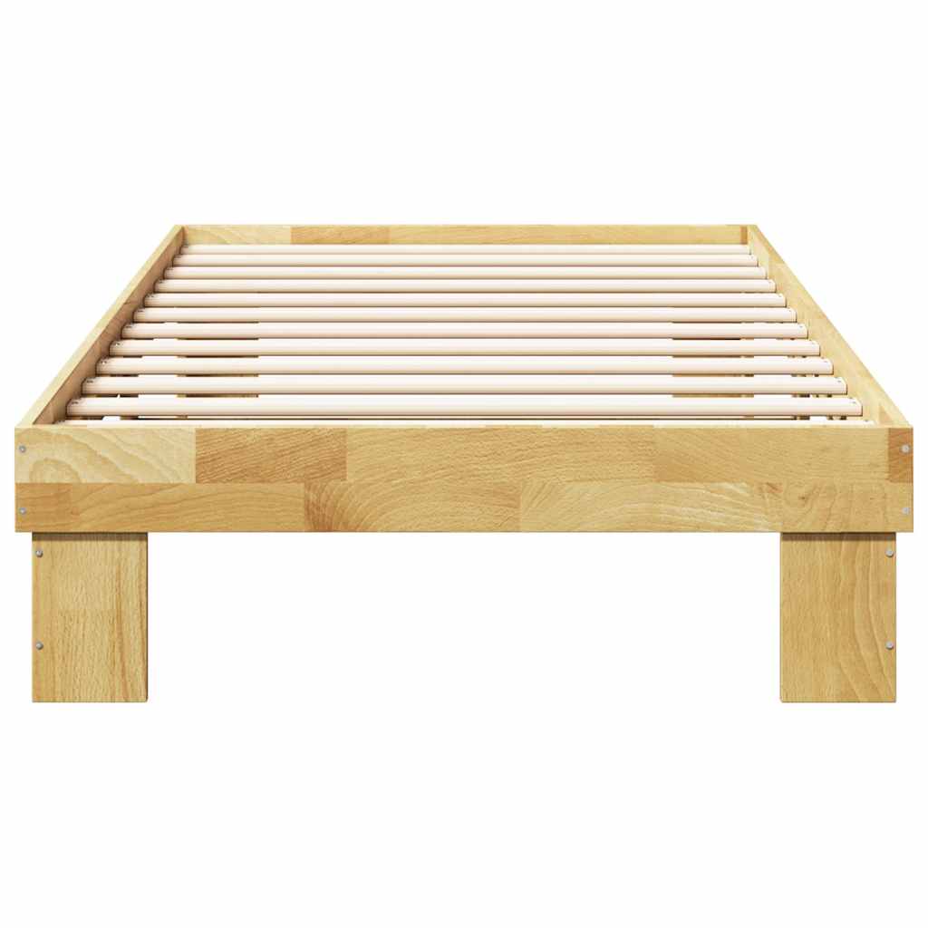 Cadre de lit sans matelas 75x190 cm bois massif de chêne - XIOS