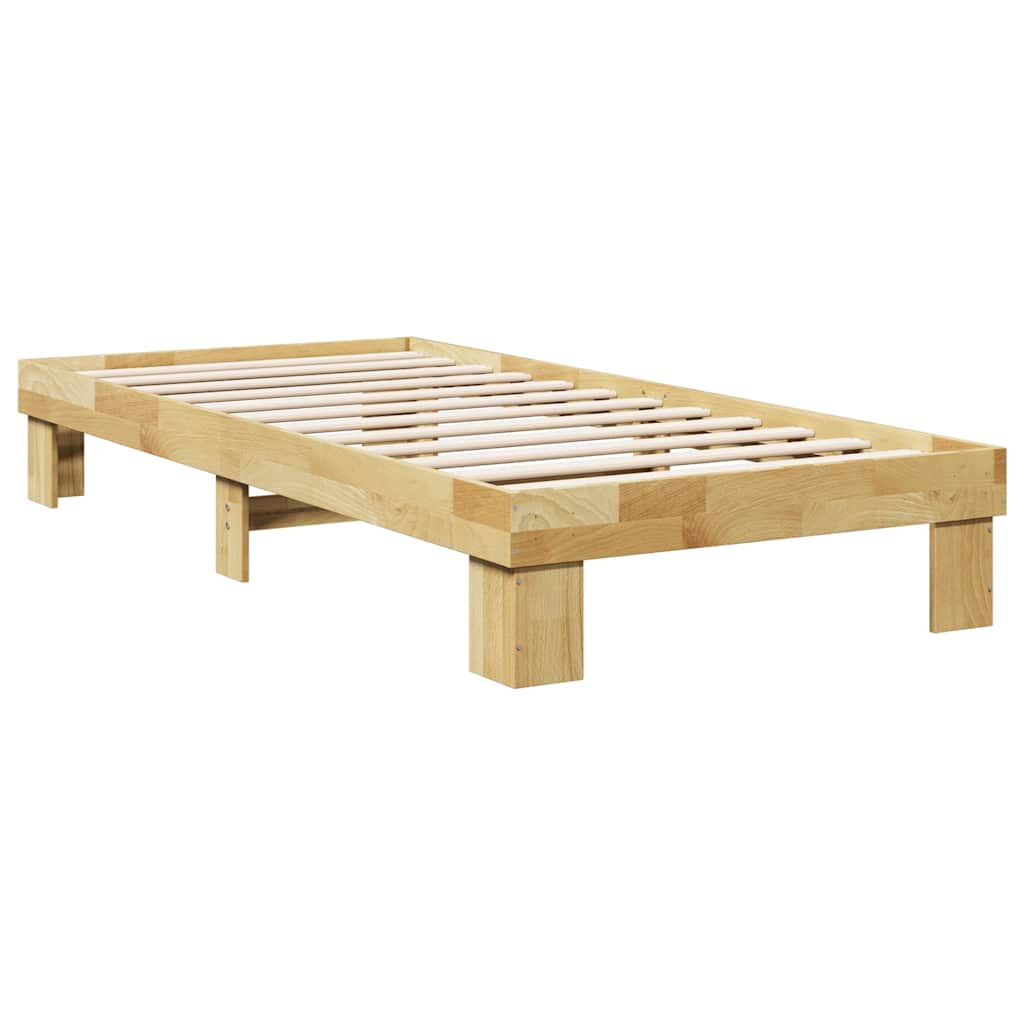 Cadre de lit sans matelas 75x190 cm bois massif de chêne - XIOS