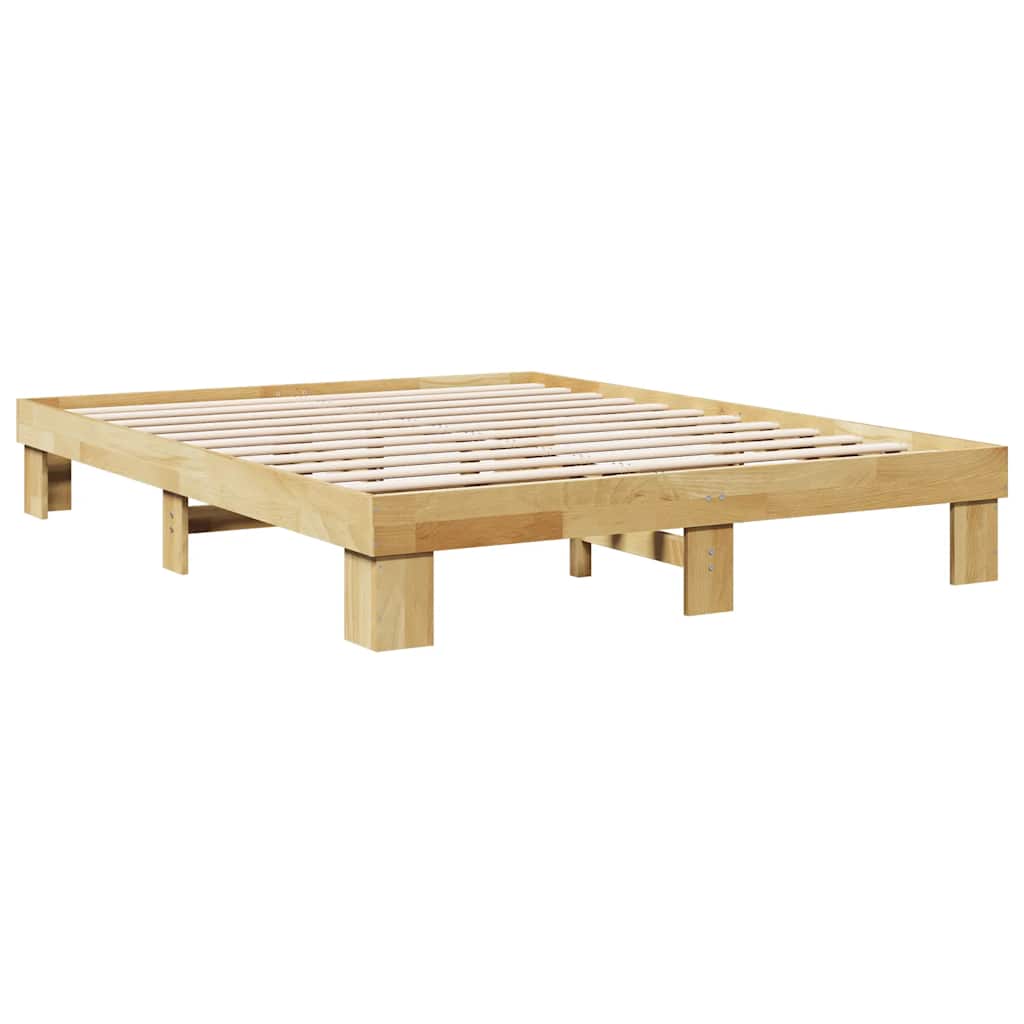 Cadre de lit sans matelas 135x190 cm bois massif de chêne - XIOS