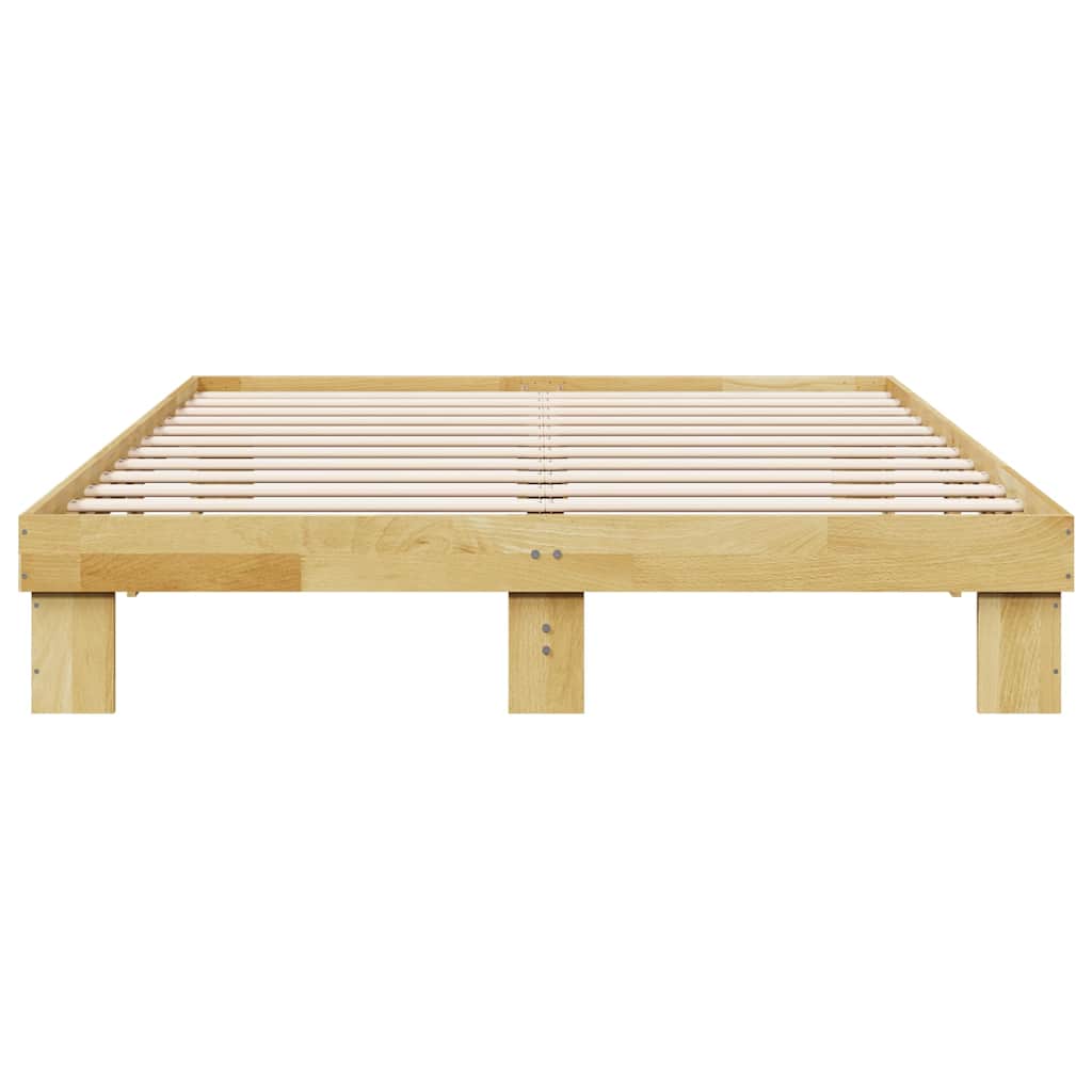 Cadre de lit sans matelas 135x190 cm bois massif de chêne - XIOS