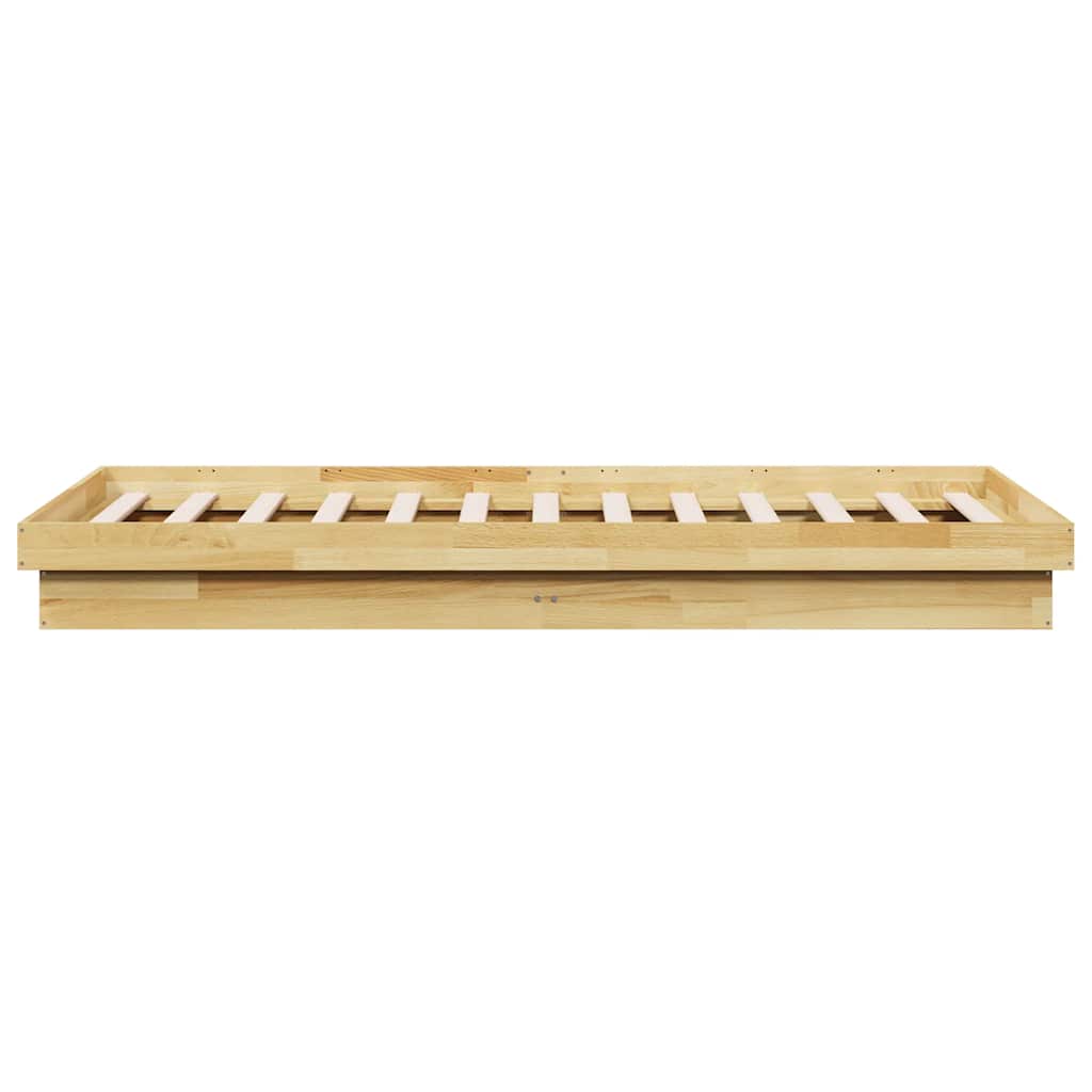 Cadre de lit sans matelas 75x190 cm bois massif de chêne - XIOS