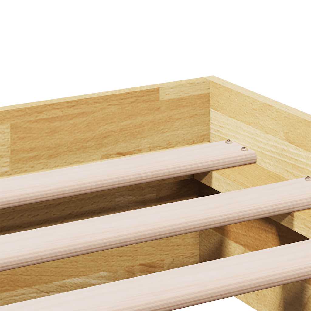 Cadre de lit sans matelas 75x190 cm bois massif de chêne - XIOS