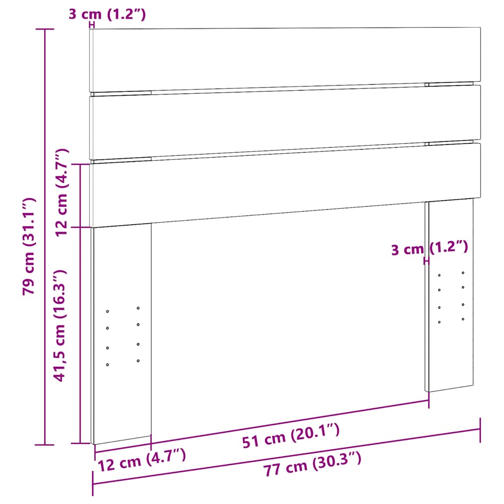 Tête de lit 75 cm bois massif de chêne - XIOS