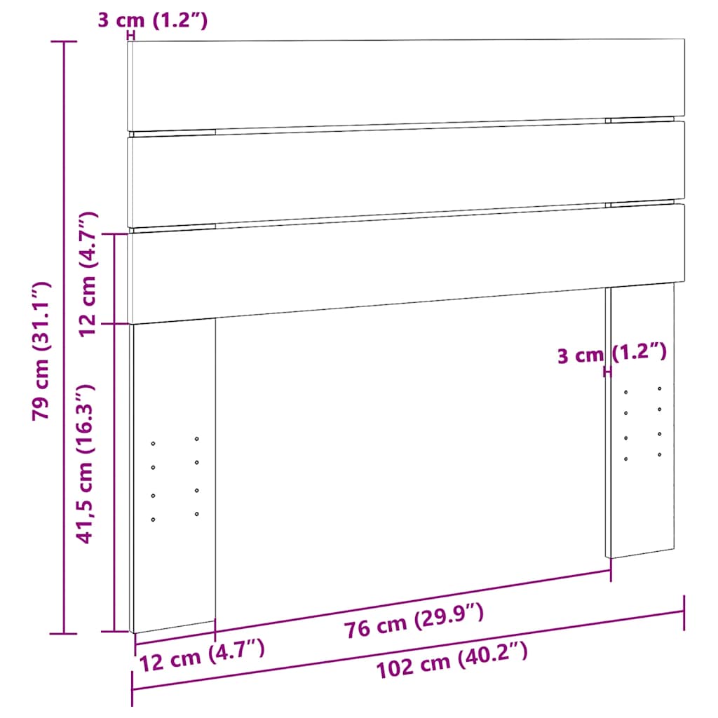 Tête de lit 100 cm bois massif de chêne - XIOS