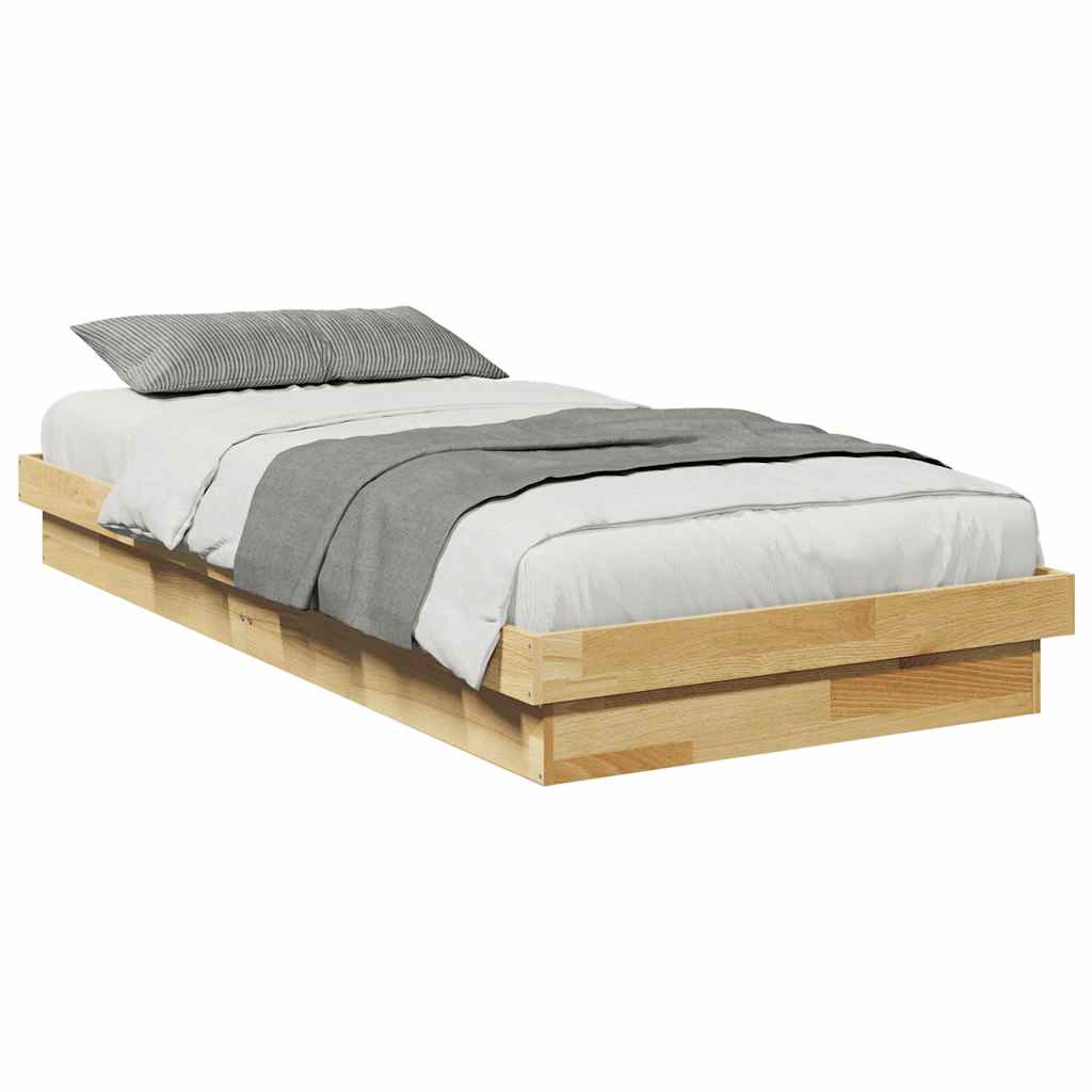 Cadre de lit sans matelas 80x200 cm bois massif de chêne - XIOS