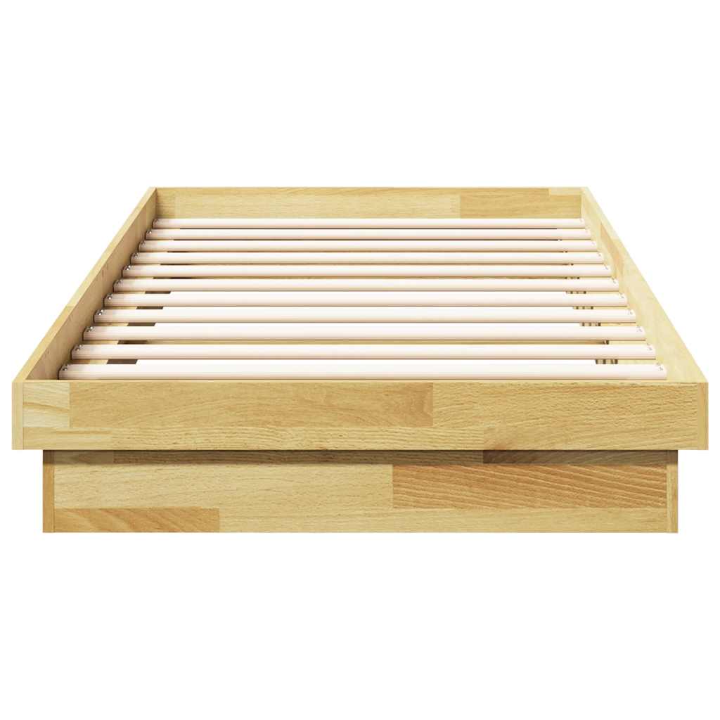 Cadre de lit sans matelas 80x200 cm bois massif de chêne - XIOS
