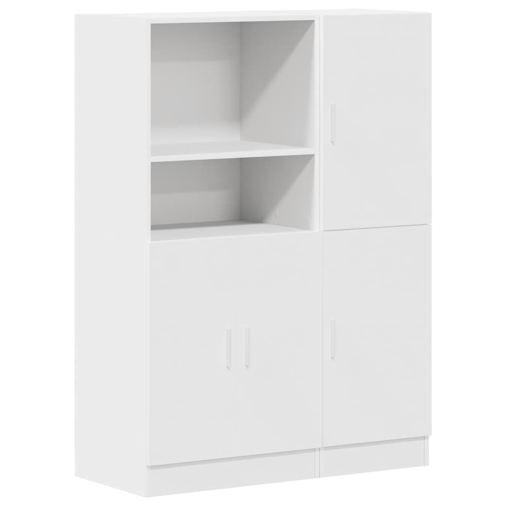 Ensemble d'armoires de cuisine 2 pcs blanc bois d'ingénierie
