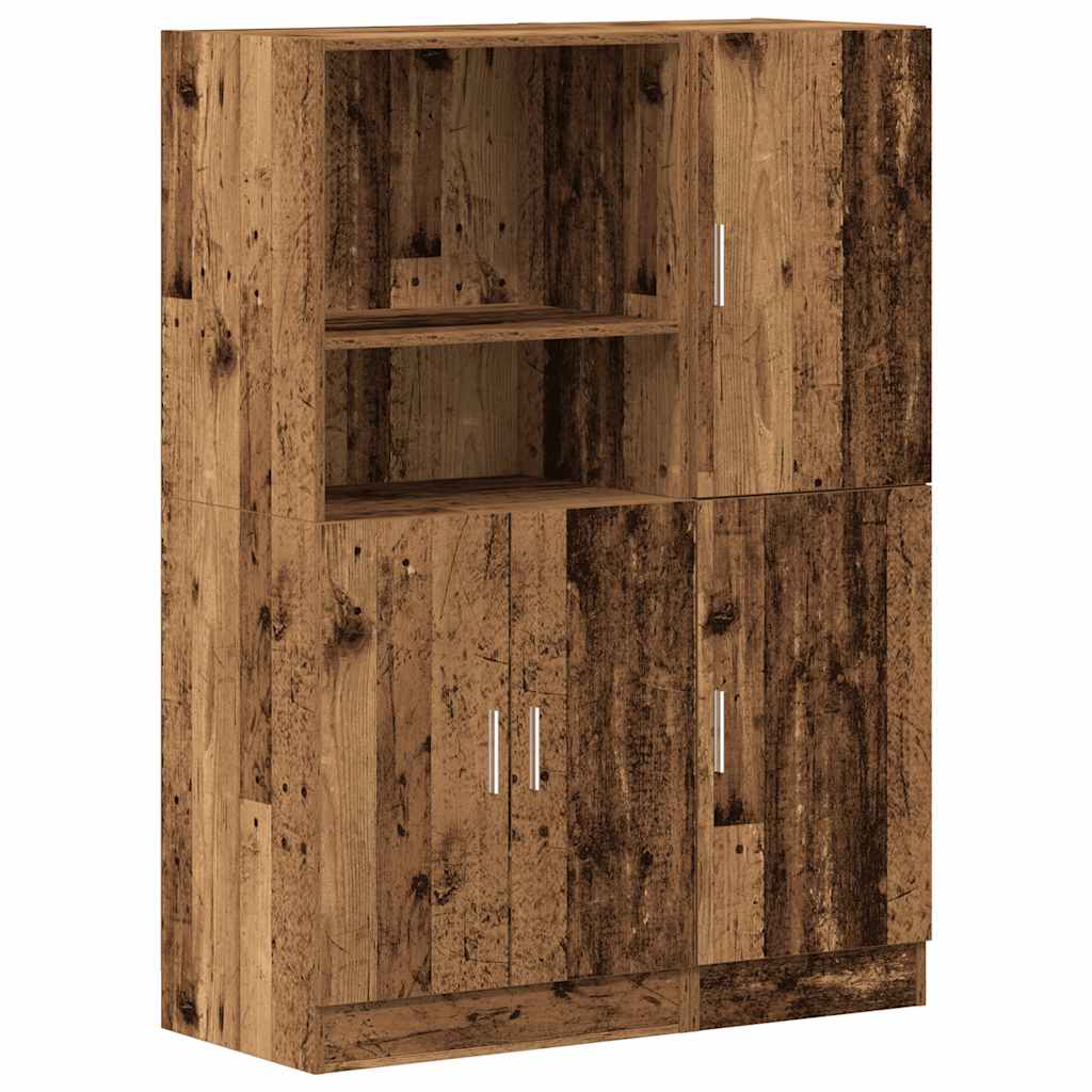 Ensemble d'armoires de cuisine 2 pcs vieux bois - XIOS