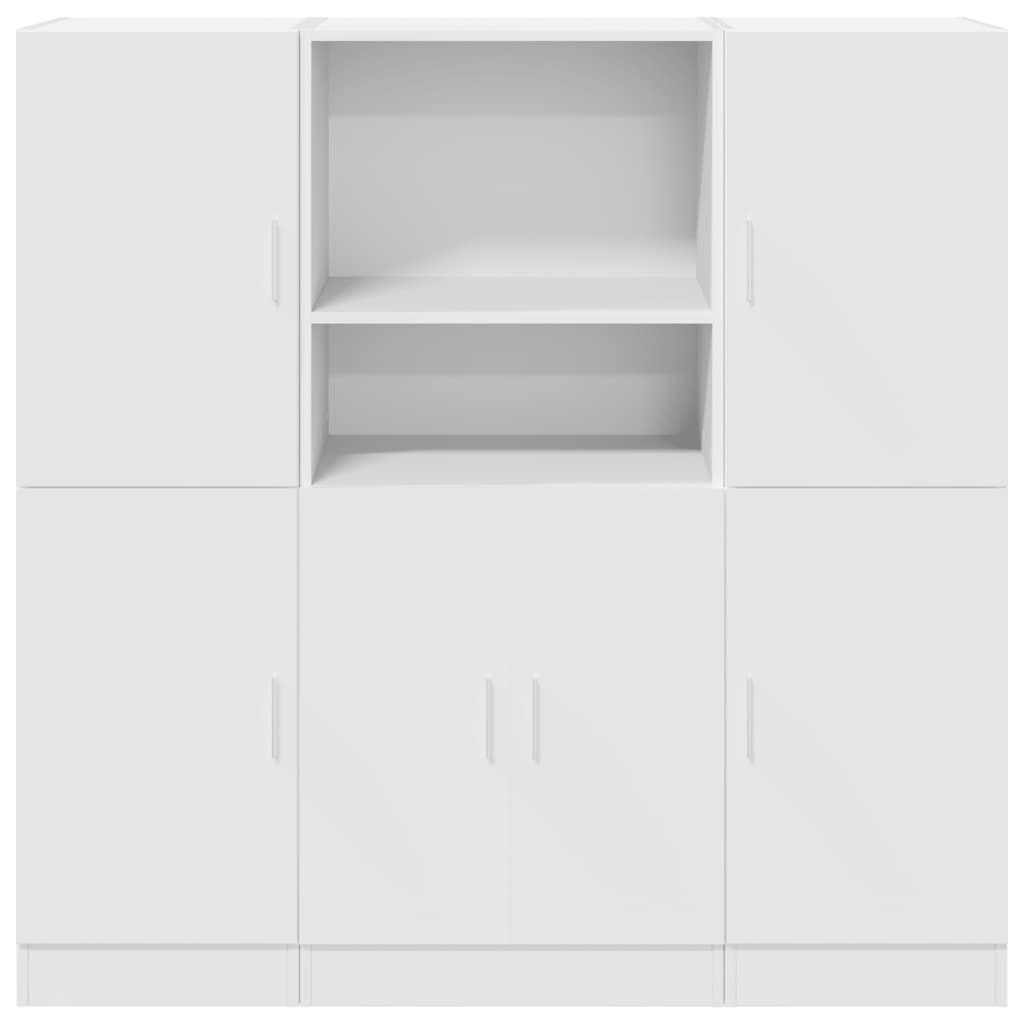 Ensemble d'armoires de cuisine 3 pcs blanc bois d'ingénierie