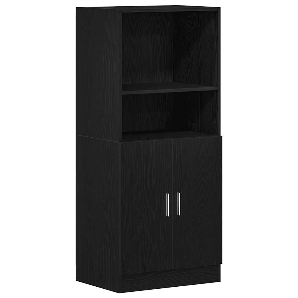 Ensemble d'armoires de cuisine 3 pcs noir bois d'ingénierie