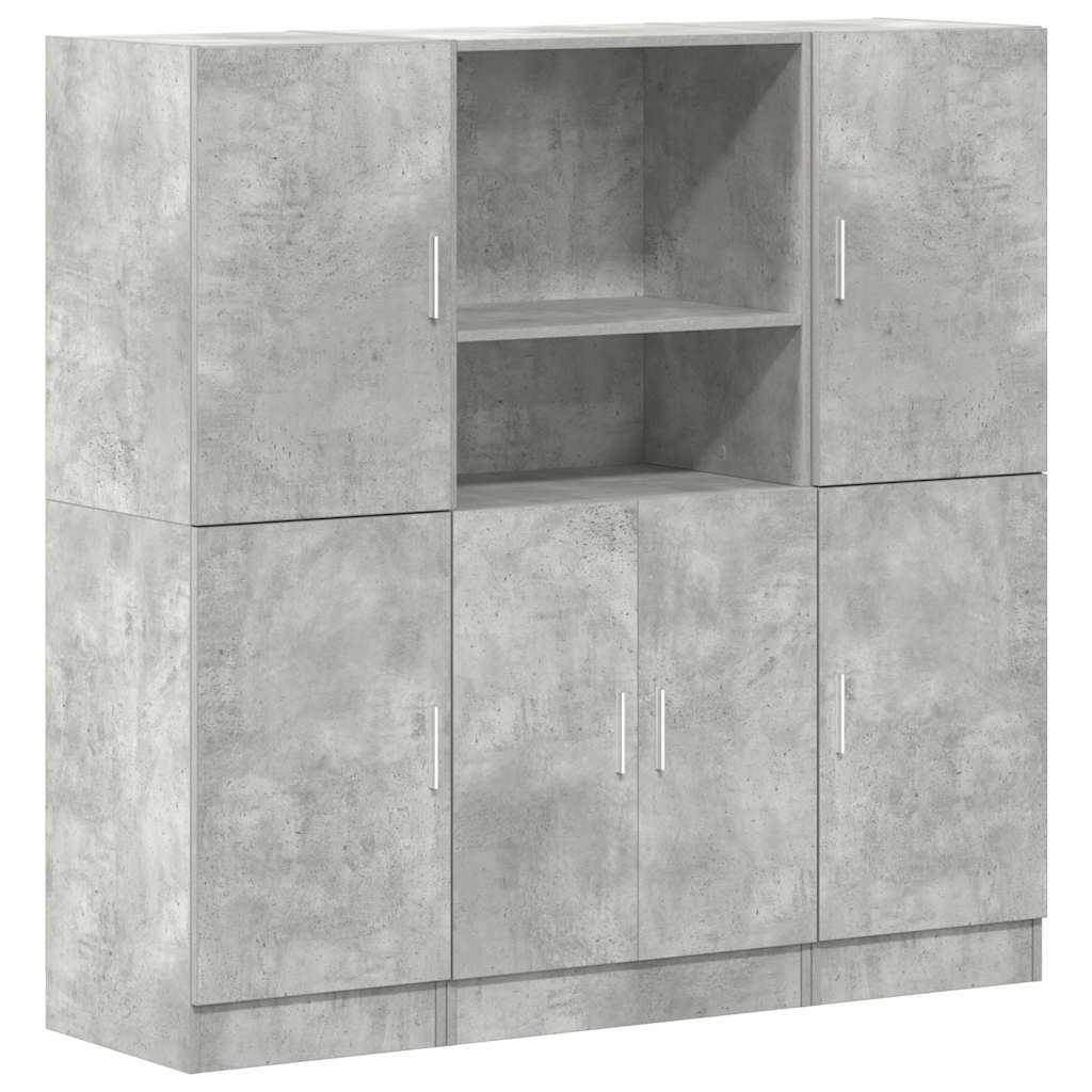 Ensemble d'armoires de cuisine 3 pcs gris béton - XIOS