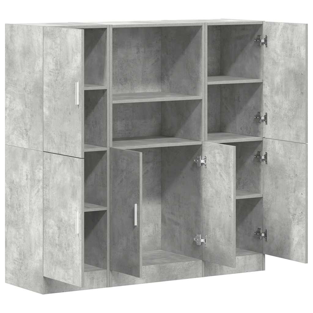 Ensemble d'armoires de cuisine 3 pcs gris béton - XIOS