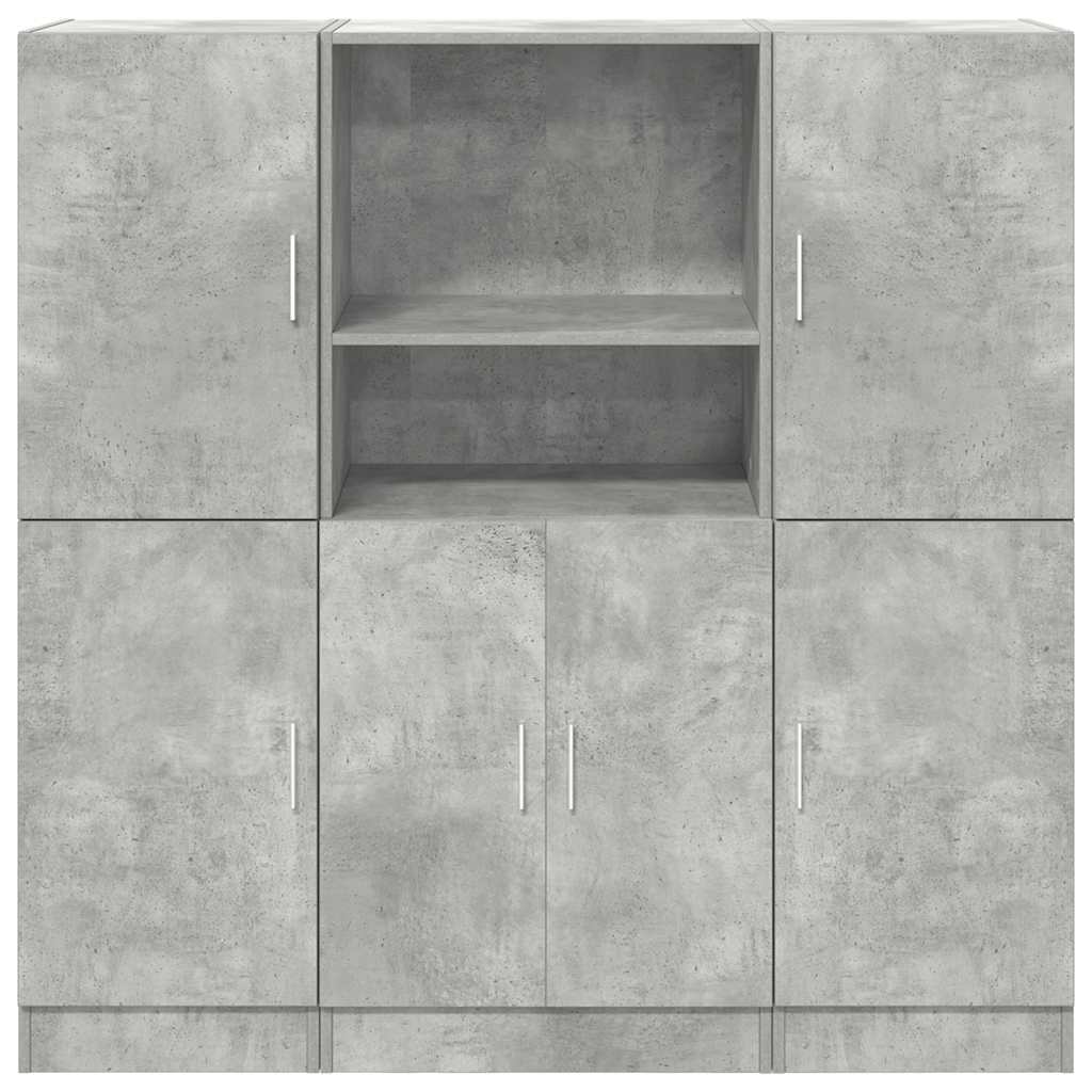 Ensemble d'armoires de cuisine 3 pcs gris béton - XIOS