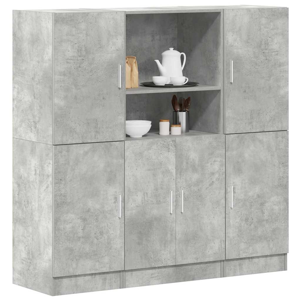 Ensemble d'armoires de cuisine 3 pcs gris béton - XIOS