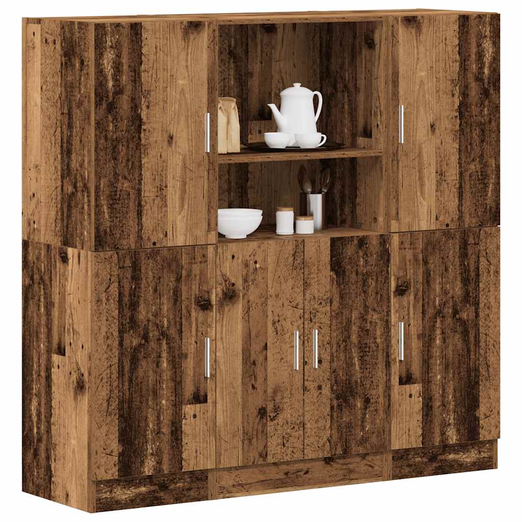 Ensemble d'armoires de cuisine 3 pcs vieux bois - XIOS