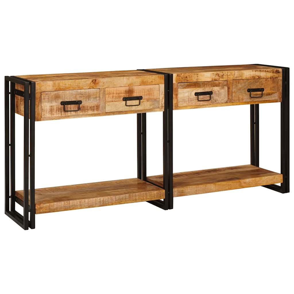 Tables console avec tiroir 2 pcs Marron Bois de Mangue Massif - XIOS