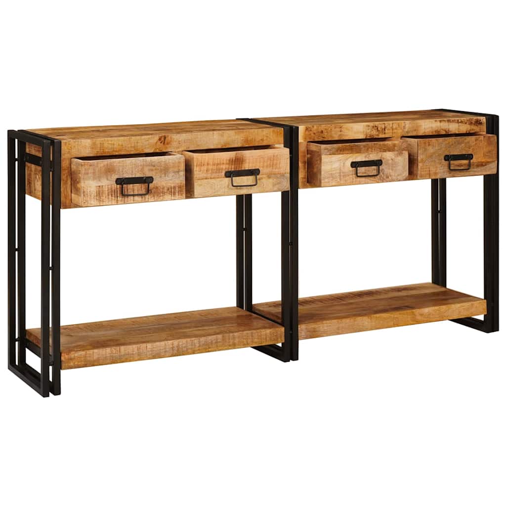 Tables console avec tiroir 2 pcs Marron Bois de mangue massif - XIOS