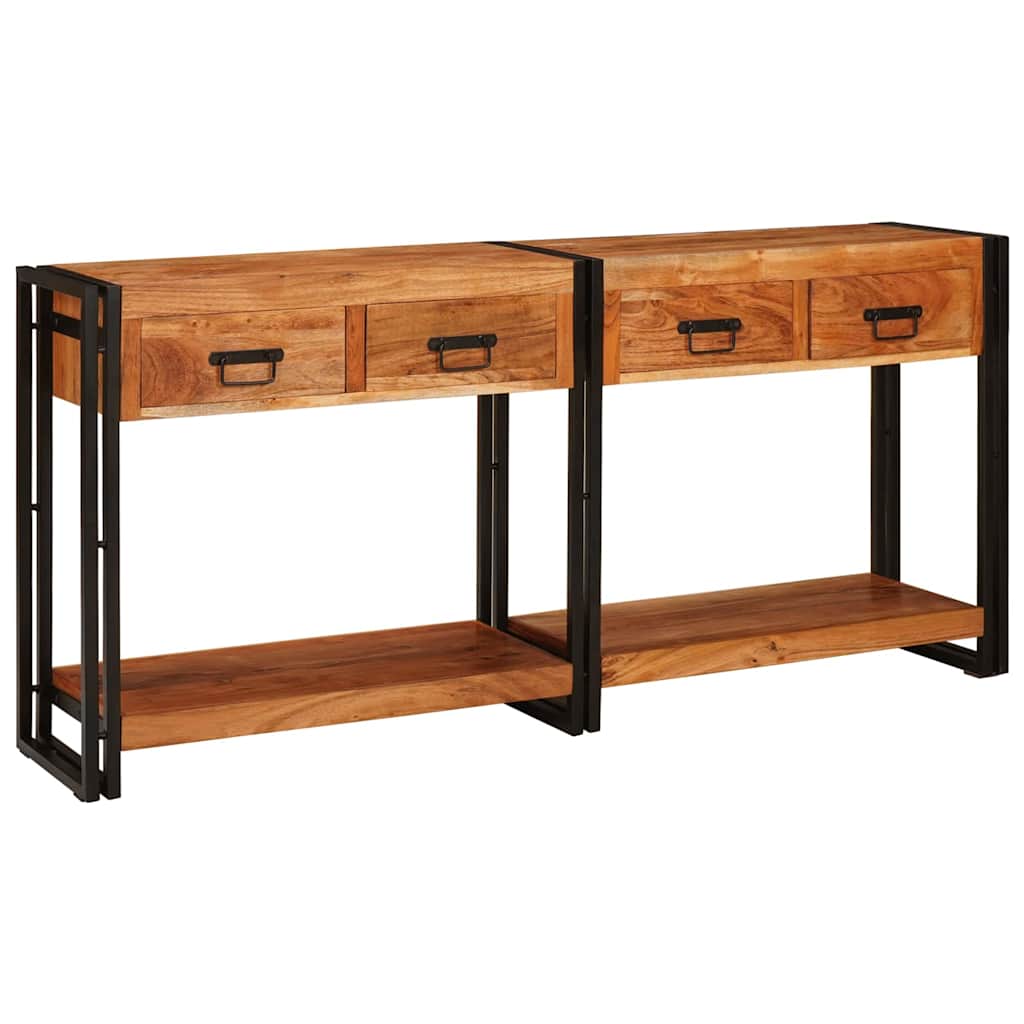 Tables console avec tiroir 2 pcs Marron Bois d'Acacia Massif - XIOS
