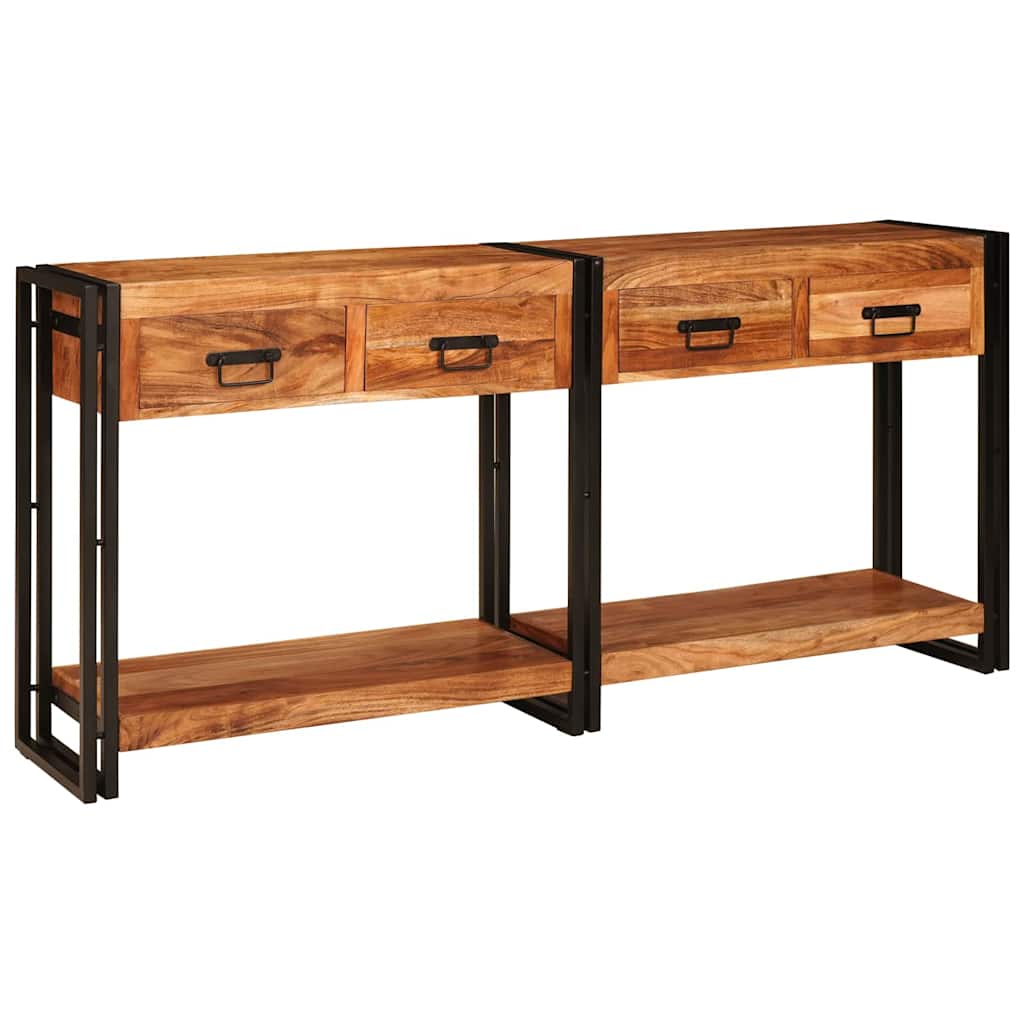 Tables console avec tiroir 2 pcs Marron Bois d'Acacia Massif - XIOS